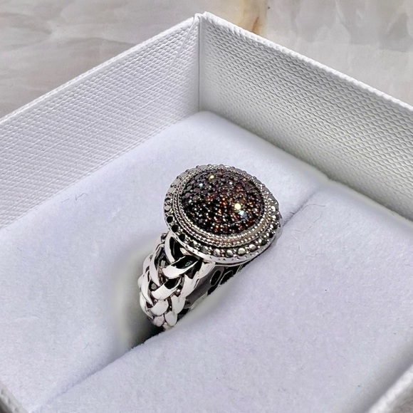 Affinity QVC Red Diamond Ring 1/4 cttw Sterling Silver Ring Size 8 - Picture 3 of 12